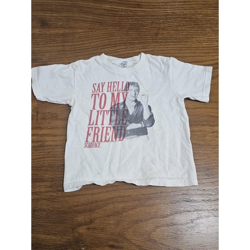 Vintage Delta Pro Weight Shirt Toddler 2T White Scarface Say Hello Little Friend